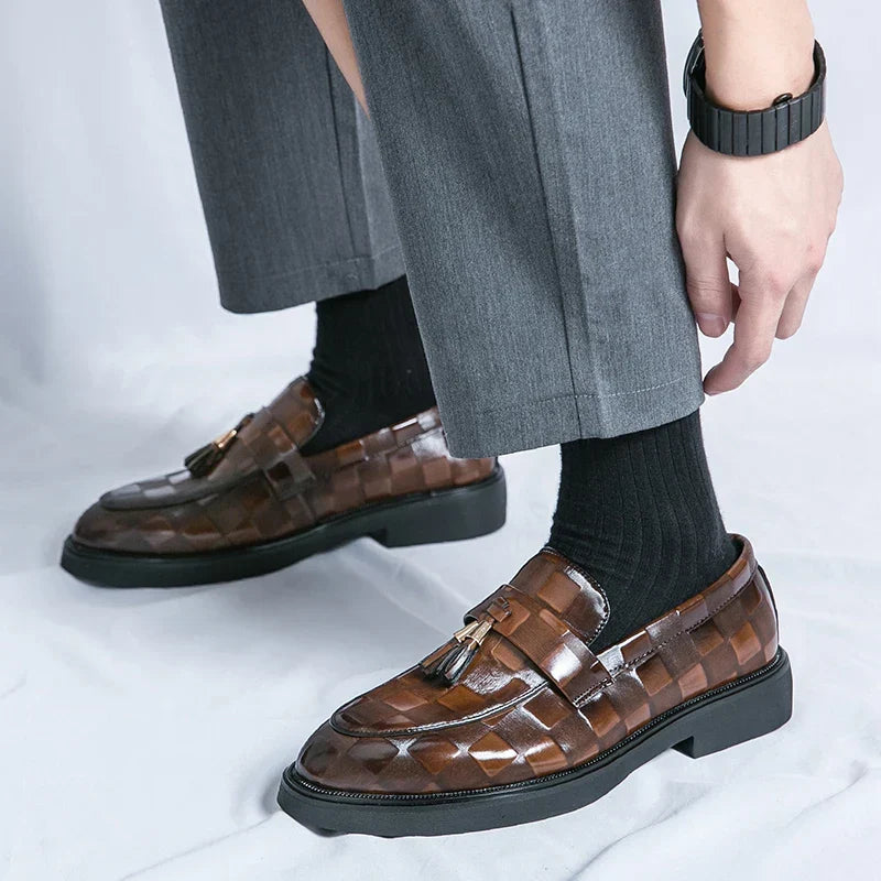 Men's Check Tassel Loafers