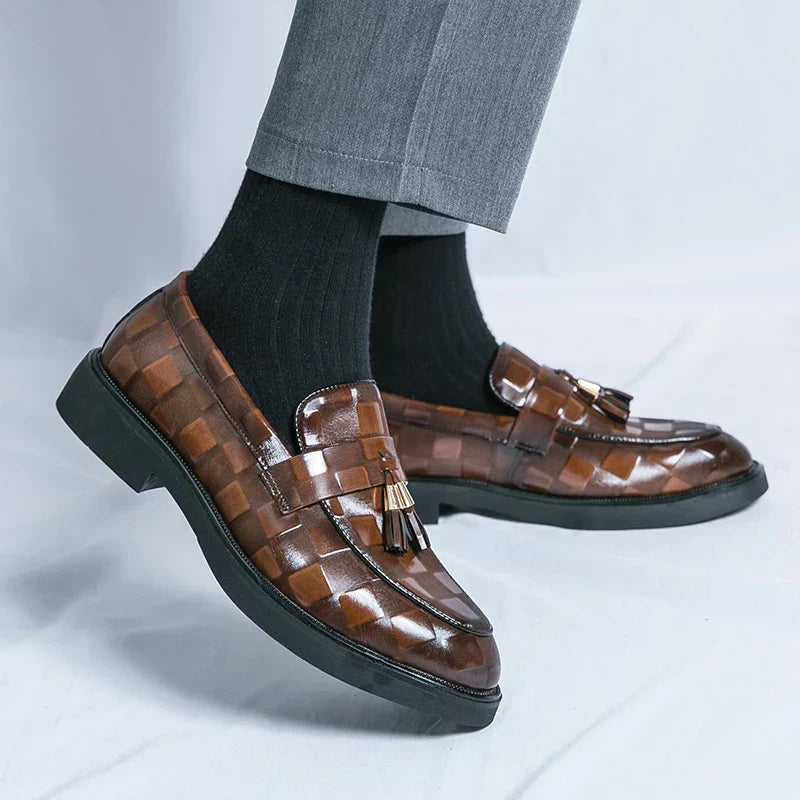 Men's Check Tassel Loafers