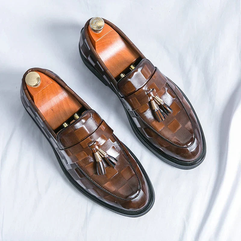 Men's Check Tassel Loafers