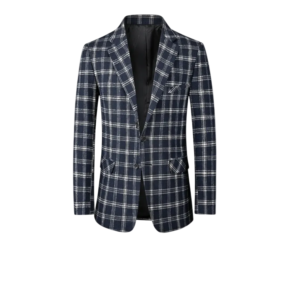 Men's Check Three Button Blazer