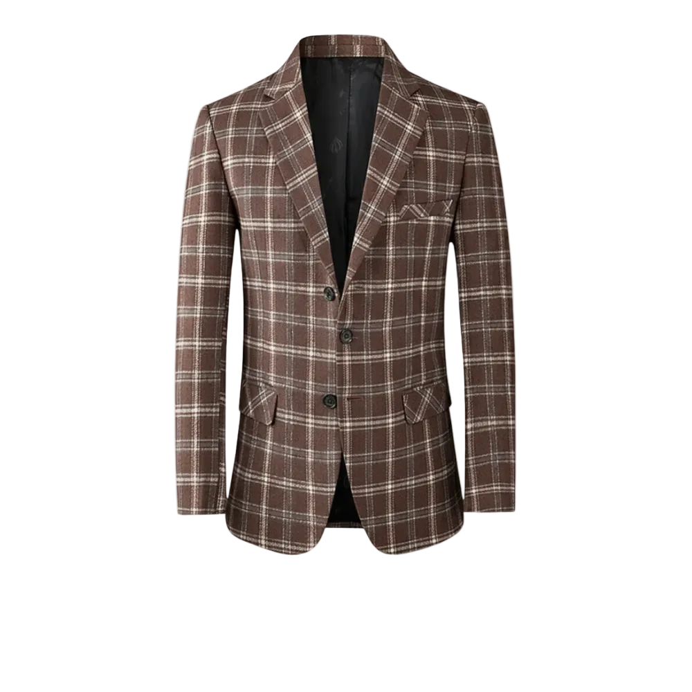 Men's Check Three Button Blazer