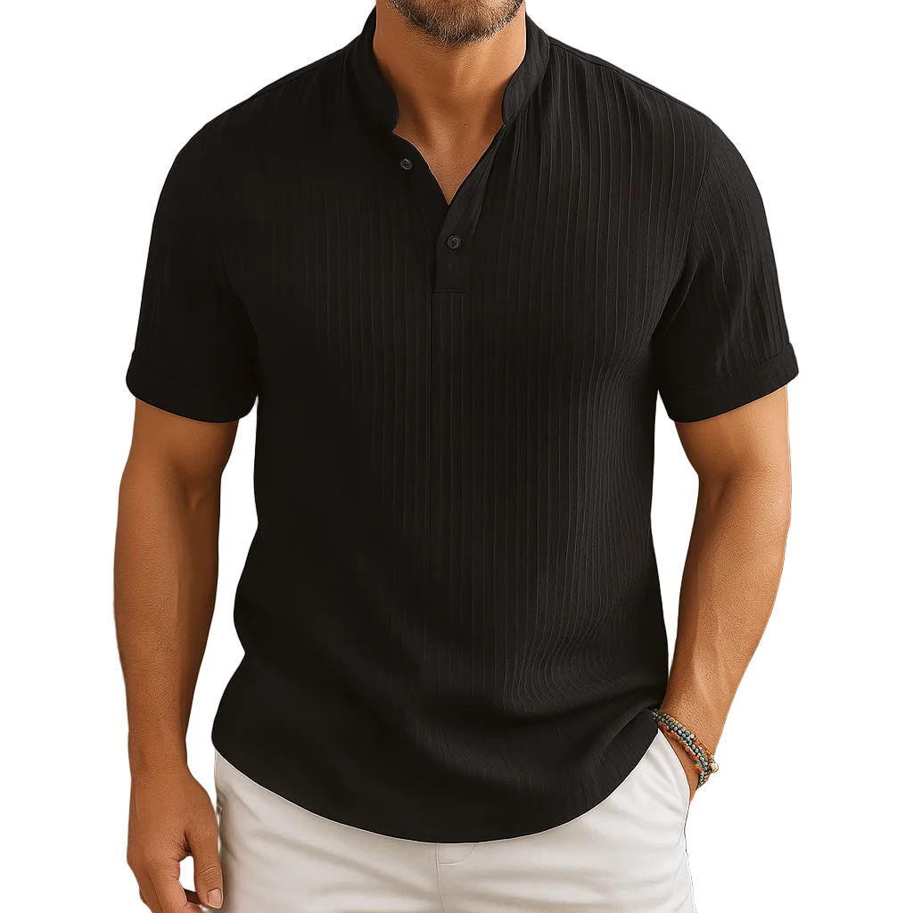 Men's Collar Button Detail Shirt