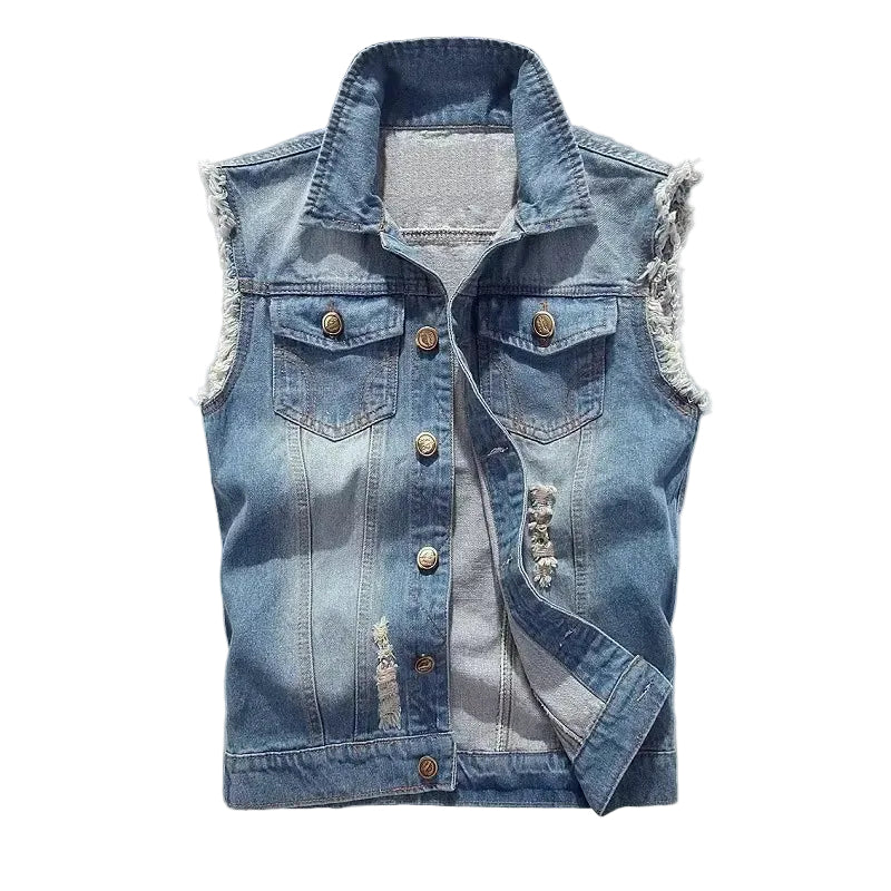 Men's Collared Sleeveless Vest