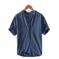 Men's Collarless Short Sleeve Shirt
