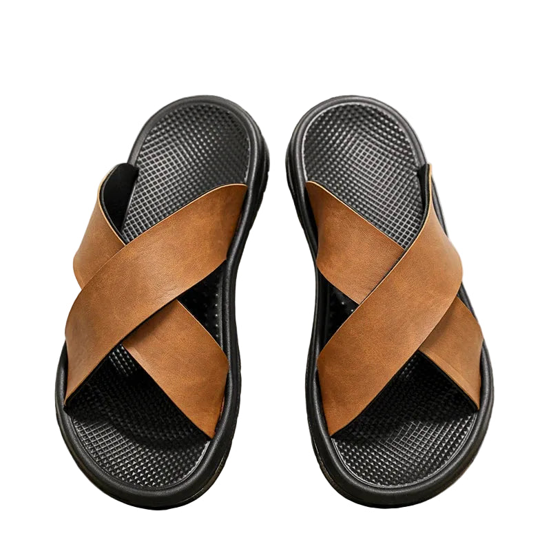 Men's Cross-Strap Slide Sandals