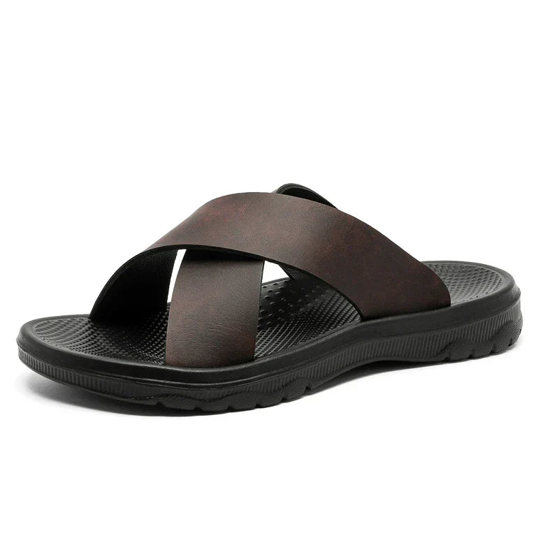 Men's Cross-Strap Slide Sandals