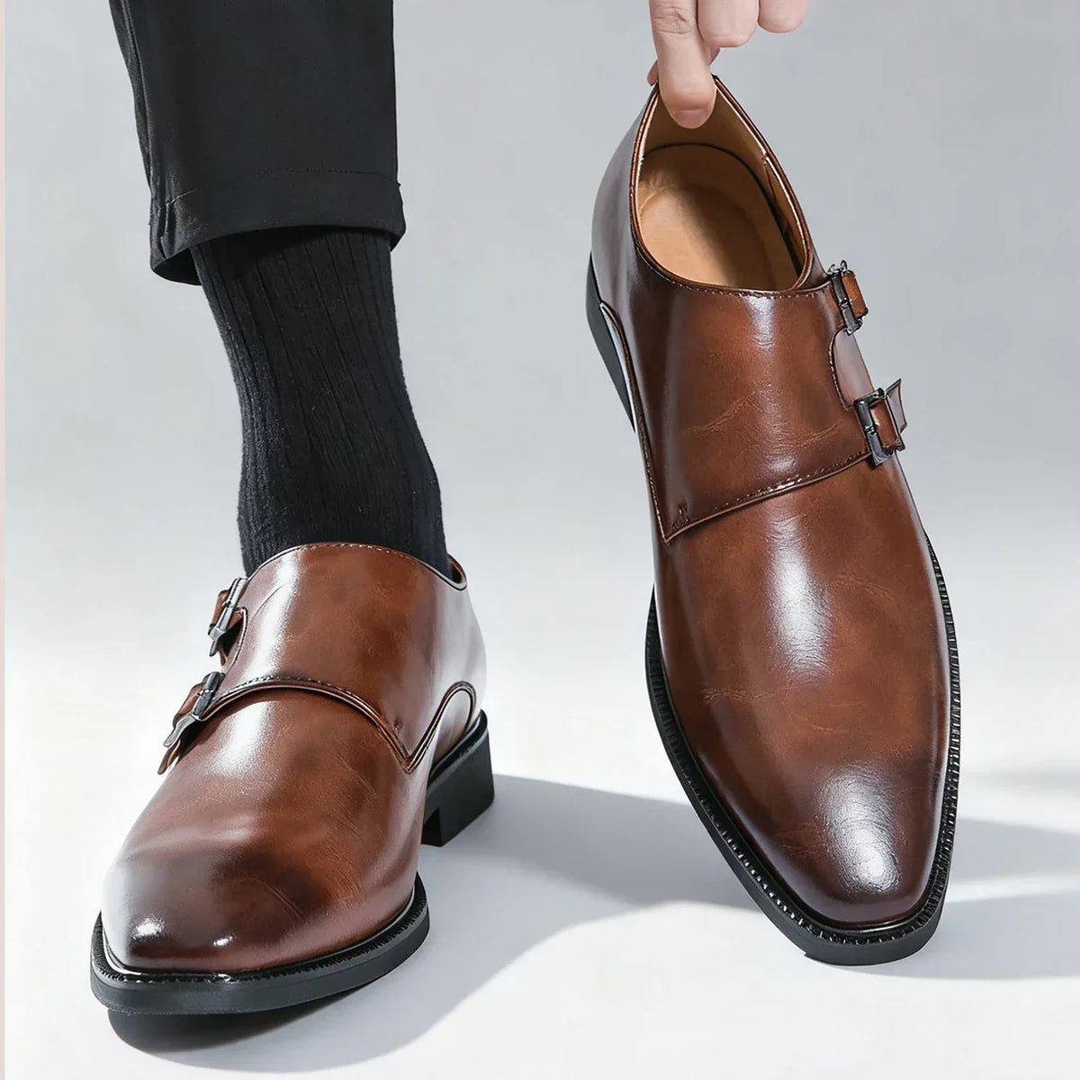 Men's Double Buckle Dress Shoes