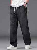 Men's Drawstring Wide Leg Jeans