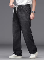 Men's Drawstring Wide Leg Jeans