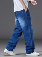 Men's Drawstring Wide Leg Jeans