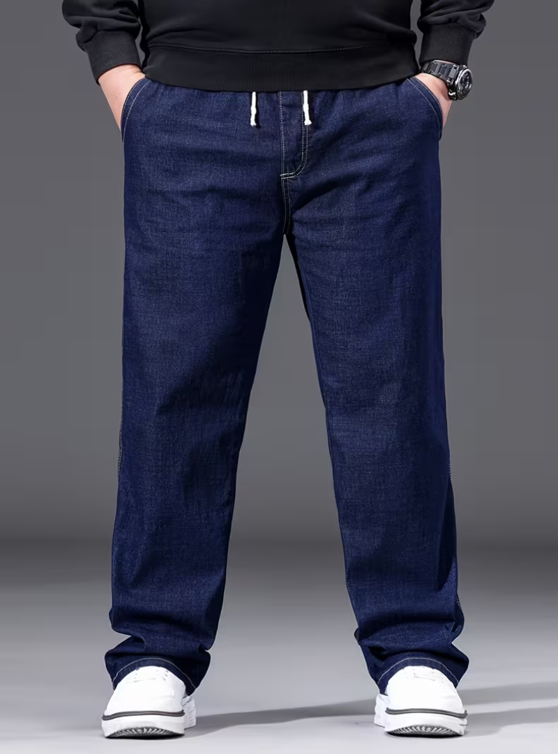 Men's Drawstring Wide Leg Jeans