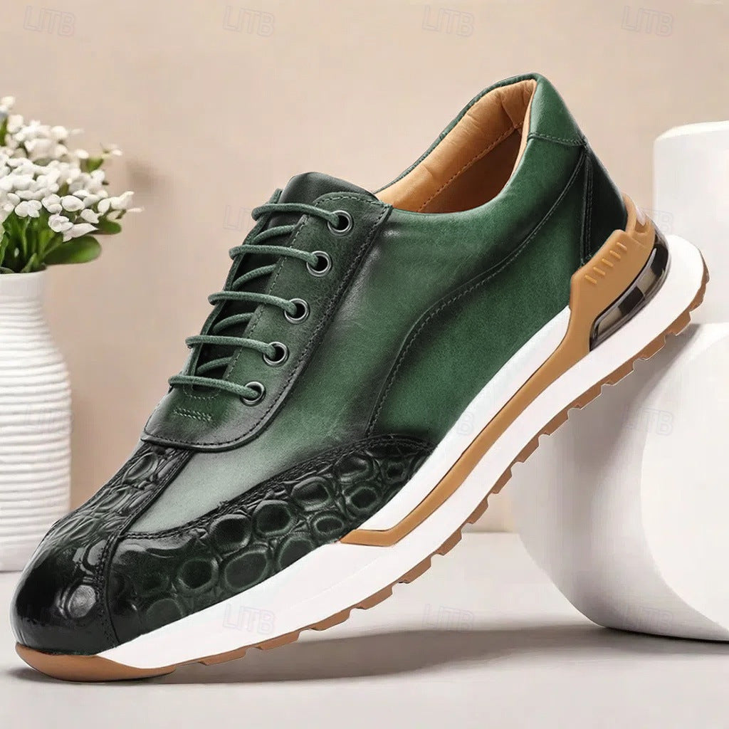 Men's Embossed Lace-Up Trainers
