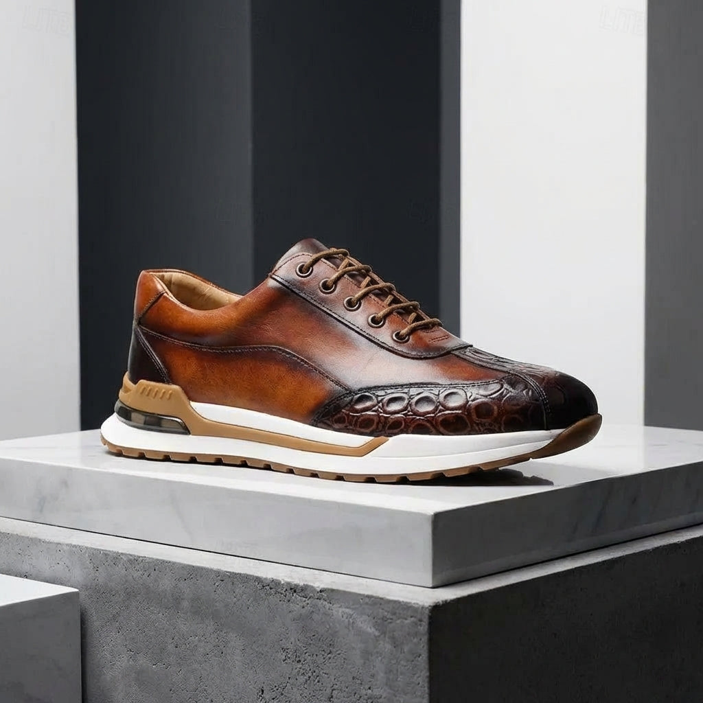 Men's Embossed Lace-Up Trainers