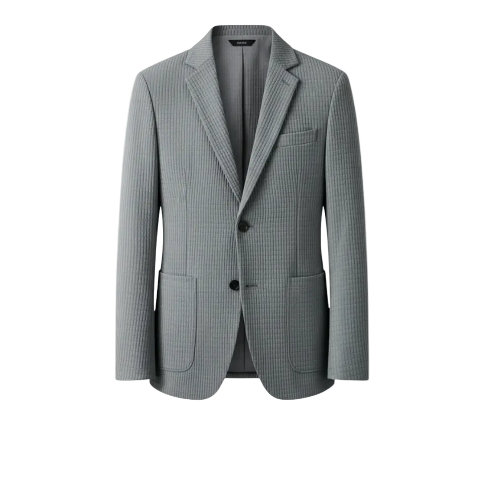 Men's Grid Detail Blazer