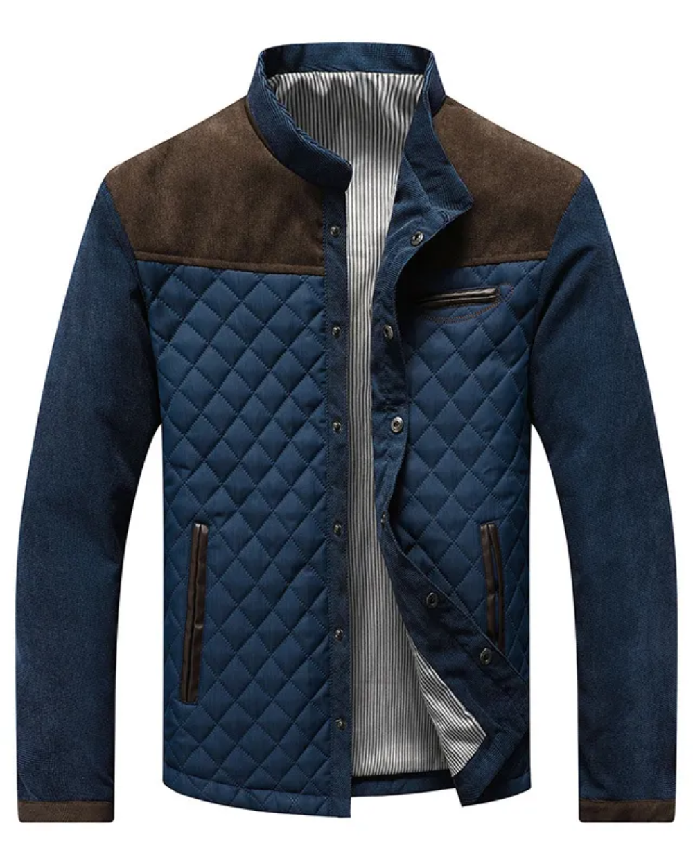 Men's High Collar Quilted Jacket