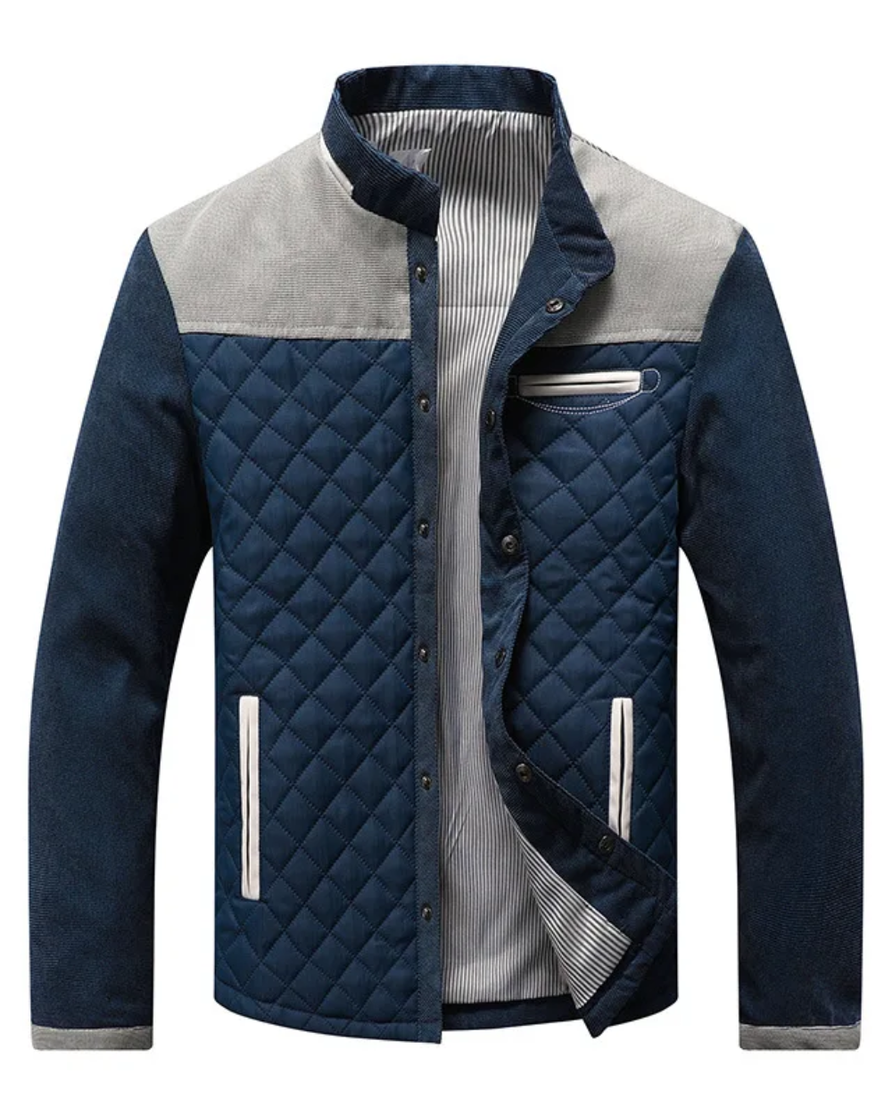 Men's High Collar Quilted Jacket