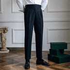 Men's High-Waist Pleated Trousers