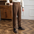 Men's High-Waist Pleated Trousers