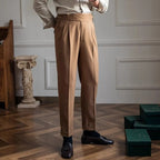 Men's High-Waist Pleated Trousers