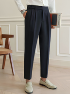 Men's High-Waisted Pleated Trousers