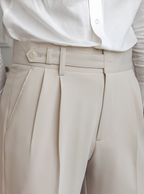 Men's High-Waisted Pleated Trousers