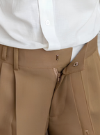 Men's High-Waisted Pleated Trousers