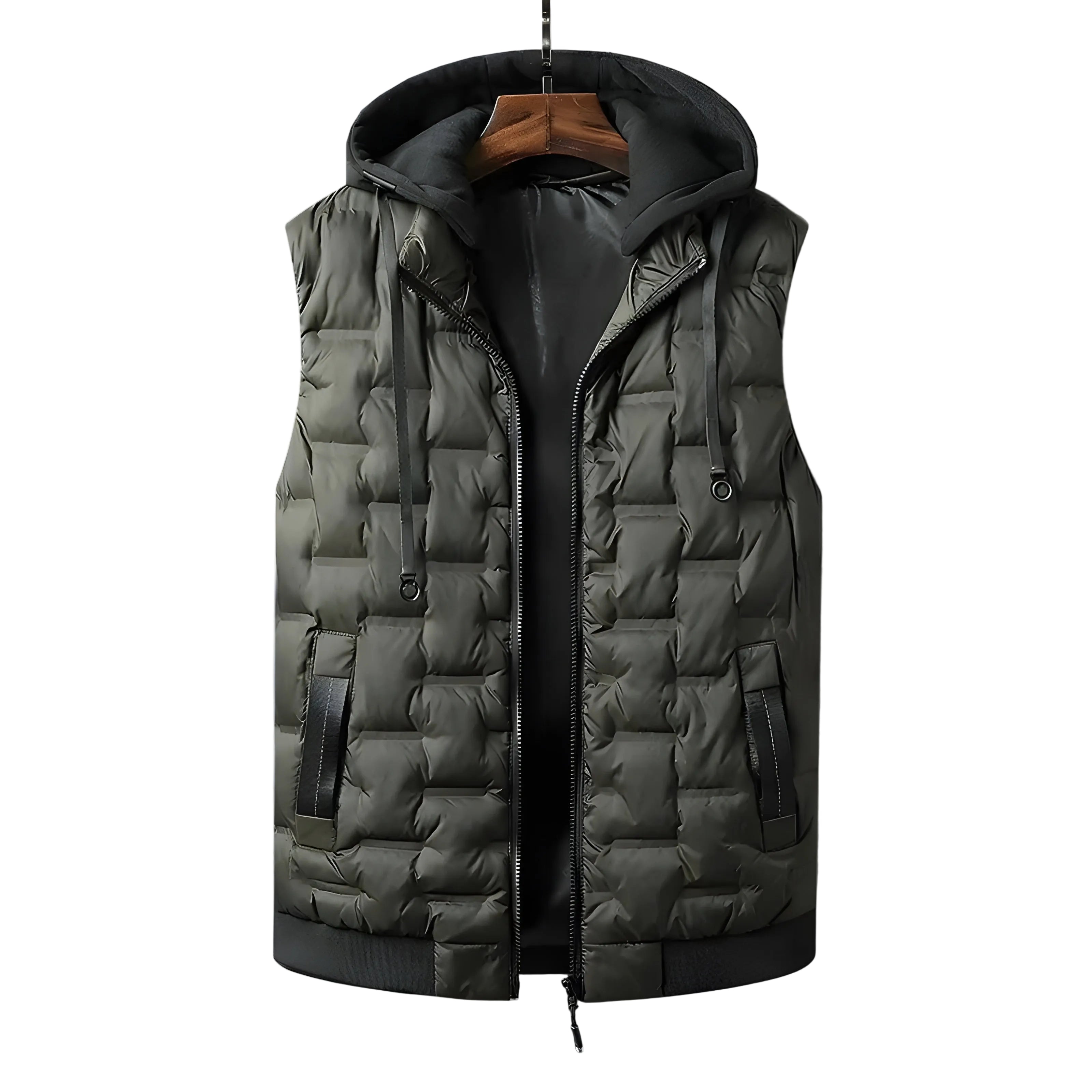 Men's Hood Zip Pocket Vest