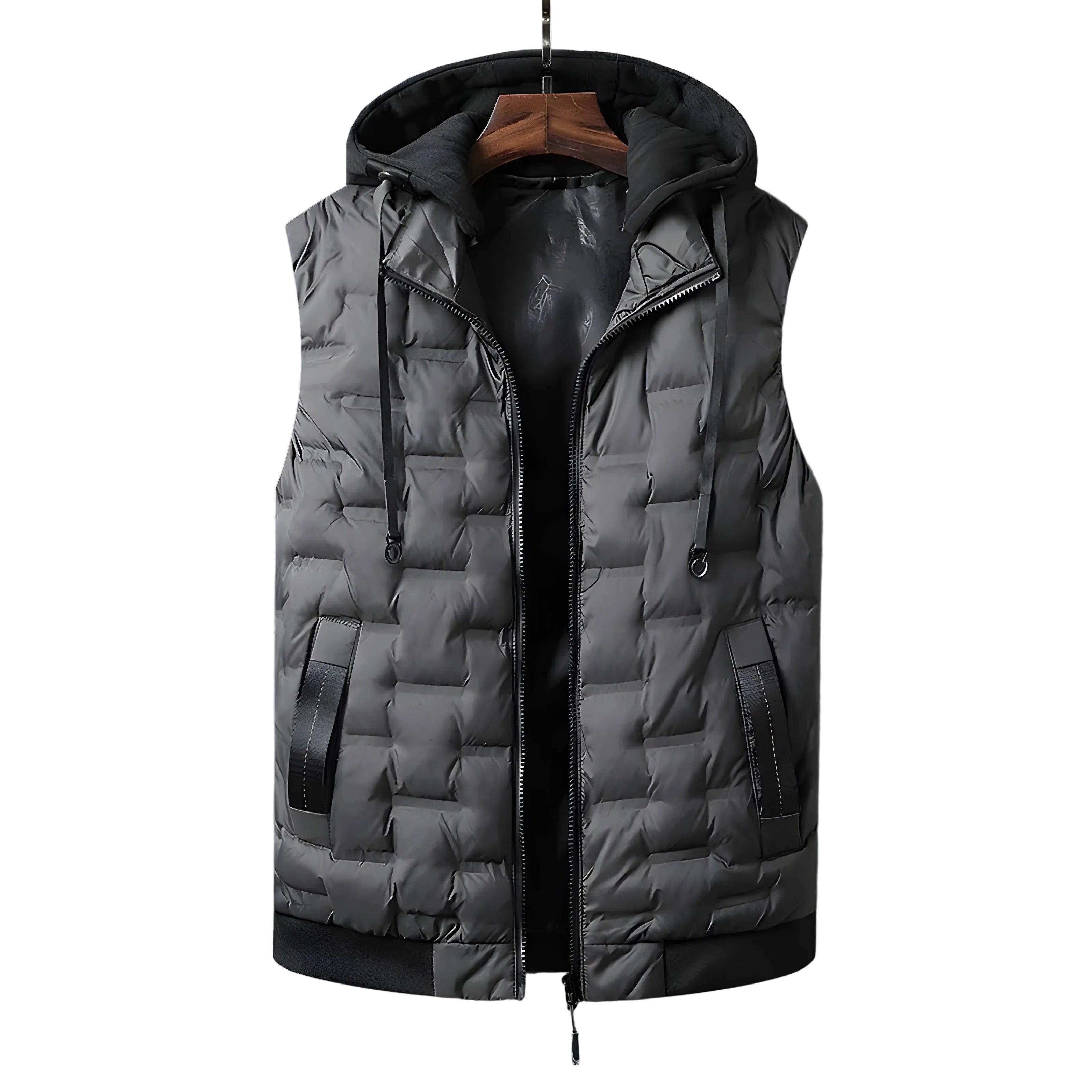 Men's Hood Zip Pocket Vest