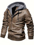 Men's Hooded Biker Jacket
