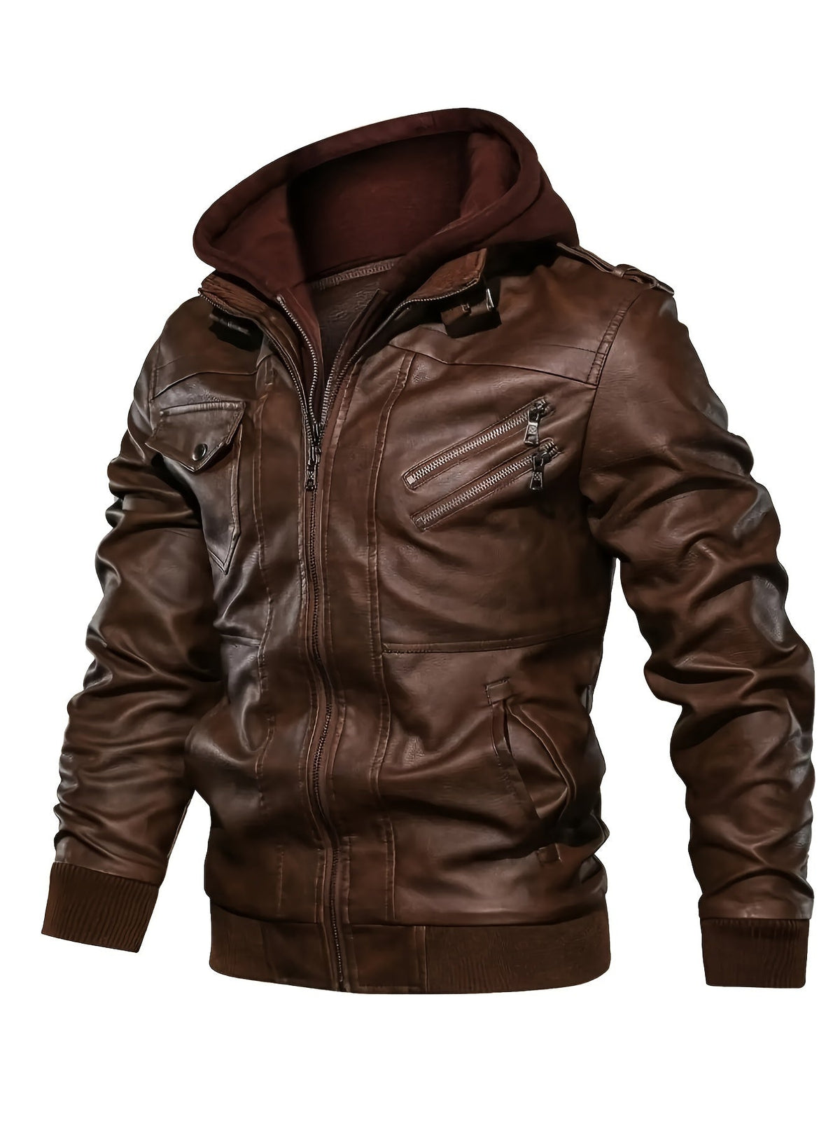 Men's Hooded Biker Jacket