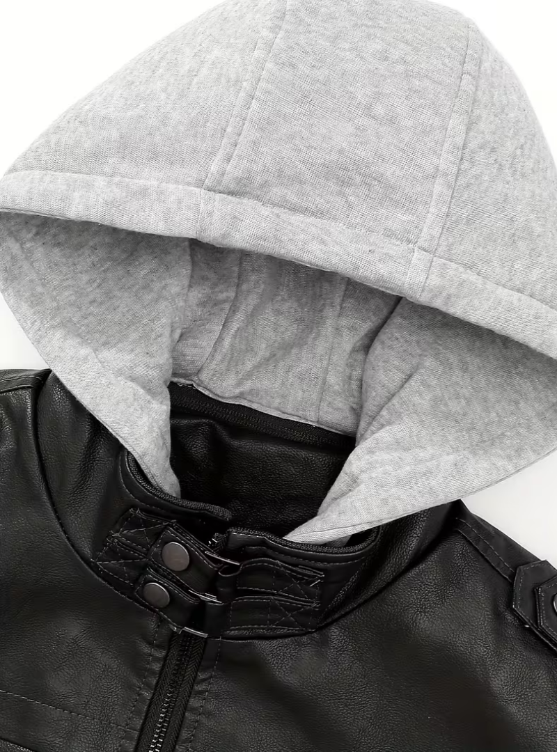Men's Hooded Biker Jacket