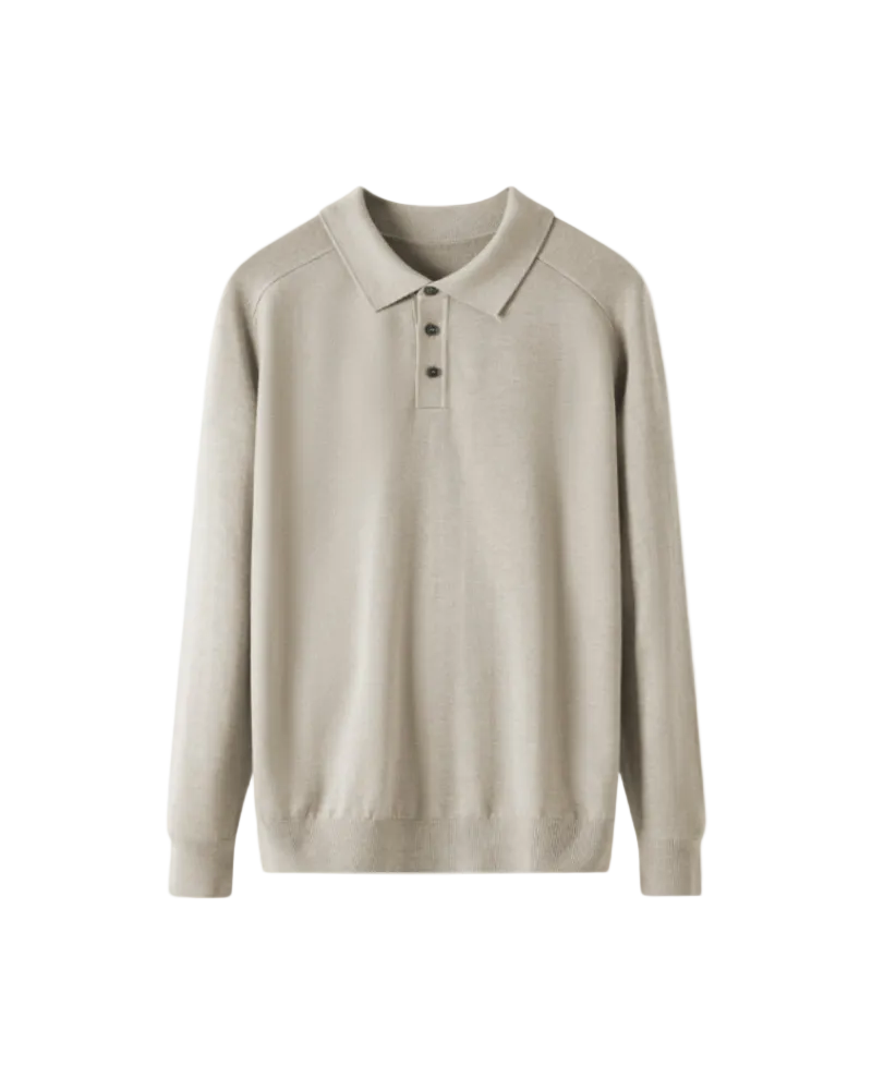 Men's Long Sleeve Button Polo Shirt