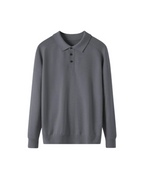 Men's Long Sleeve Button Polo Shirt