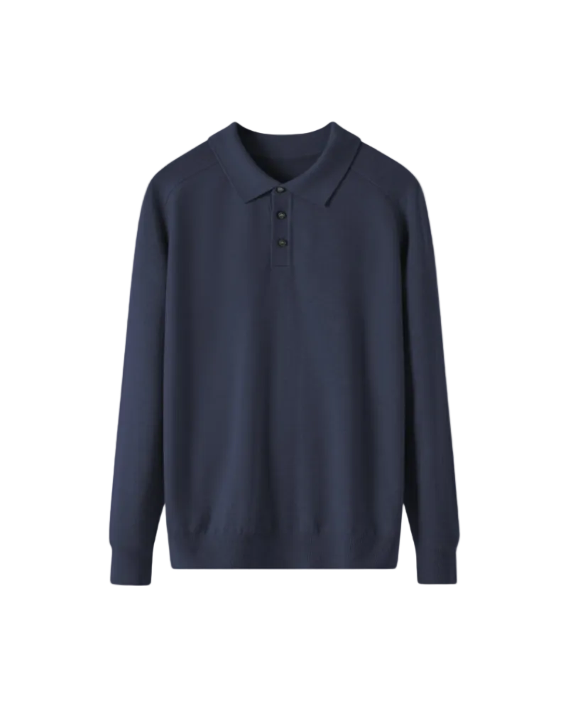 Men's Long Sleeve Button Polo Shirt
