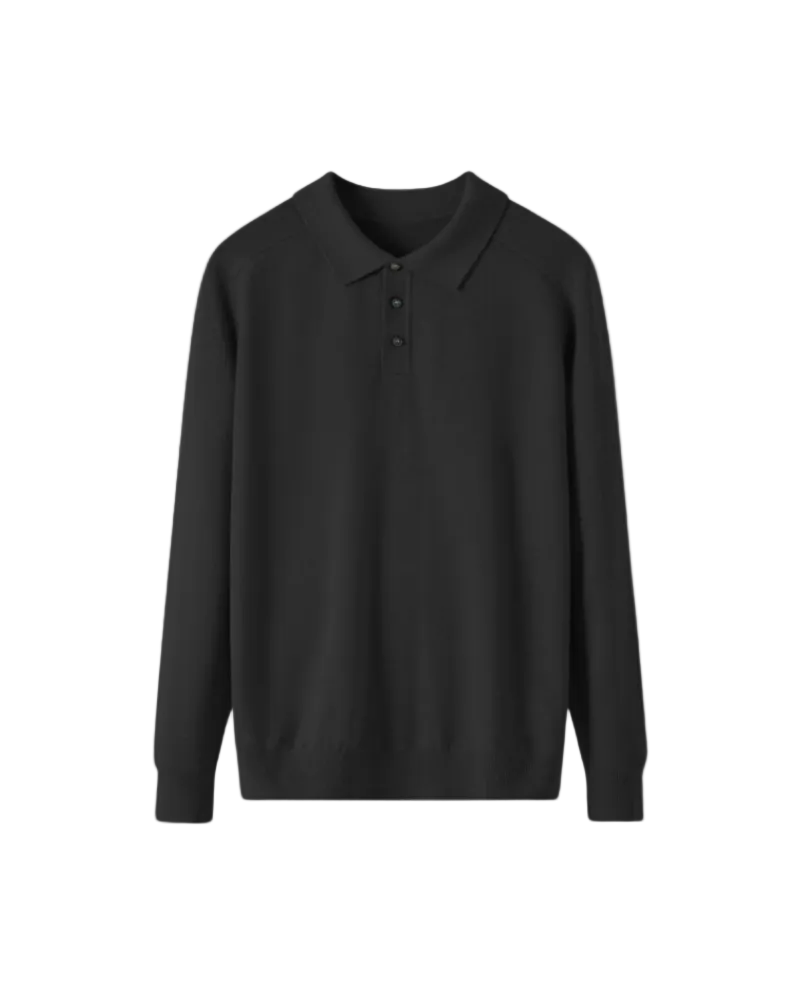 Men's Long Sleeve Button Polo Shirt