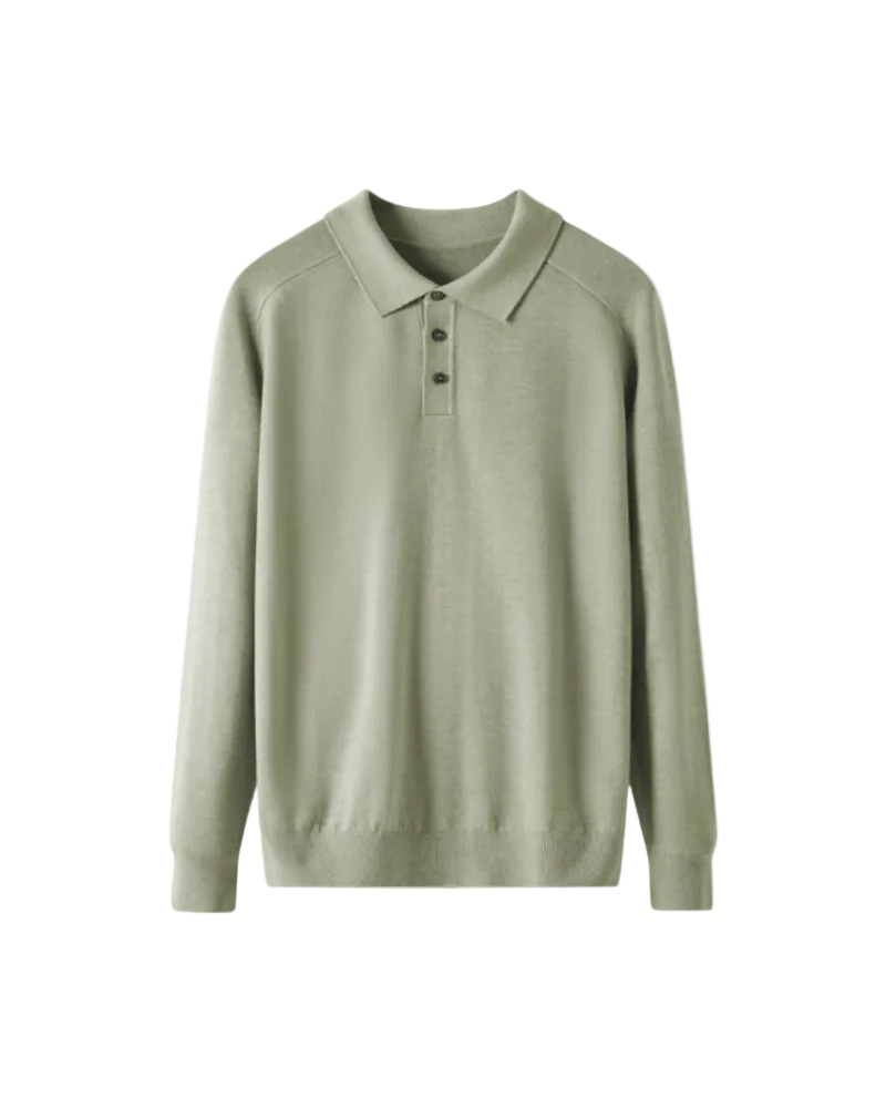 Men's Long Sleeve Button Polo Shirt