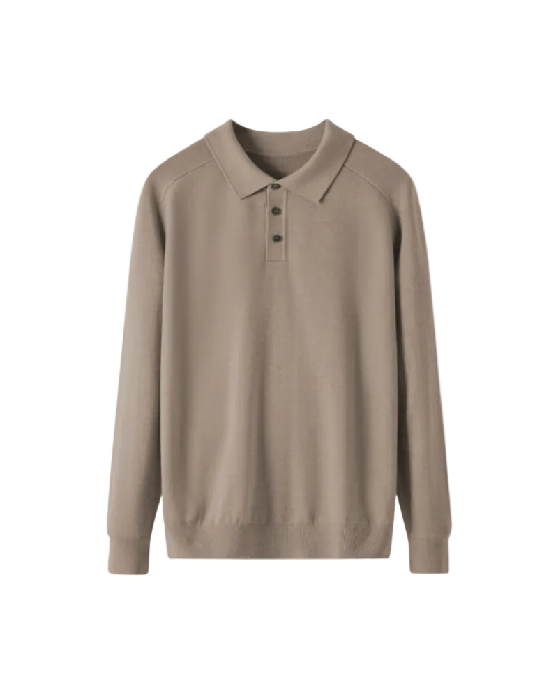 Men's Long Sleeve Button Polo Shirt