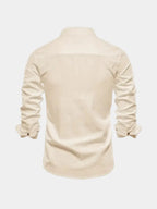 Men's Long Sleeve Mandarin Collar Shirt