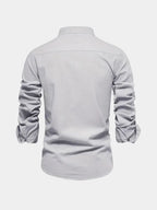Men's Long Sleeve Mandarin Collar Shirt