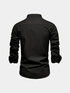 Men's Long Sleeve Mandarin Collar Shirt