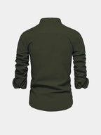Men's Long Sleeve Mandarin Collar Shirt