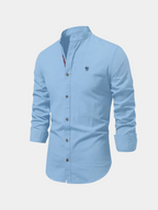 Men's Long Sleeve Mandarin Collar Shirt