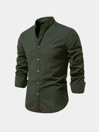 Men's Long Sleeve Mandarin Collar Shirt