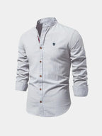 Men's Long Sleeve Mandarin Collar Shirt