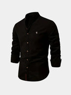 Men's Long Sleeve Mandarin Collar Shirt