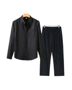 Men's Long Sleeve Shirt and Drawstring Trouser Set