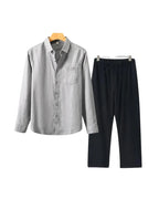 Men's Long Sleeve Shirt and Drawstring Trouser Set