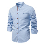 Men's Mandarin Collar Button-Up Shirt