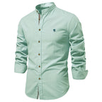 Men's Mandarin Collar Button-Up Shirt