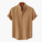 Men's Mandarin Collar Shirt and Shorts Set